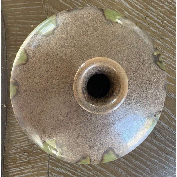 Table Vase Mid Century Modern  drip glazed pottery onion shape Numbered 12 - Picture 5 of 5